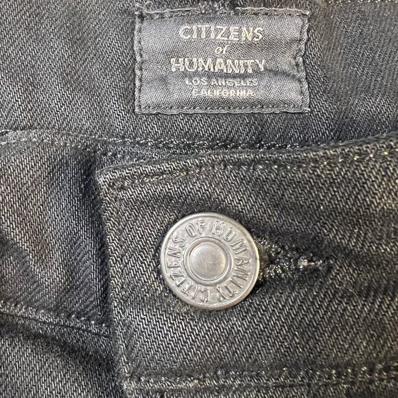 Citizens of Humanity Olivia High Rise Slim Lace Up Ankle Jeans Black Size 29 - Picture 4 of 14